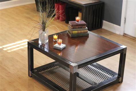 diy project wood and metal brackets coffee table|metal pallet coffee table ideas.